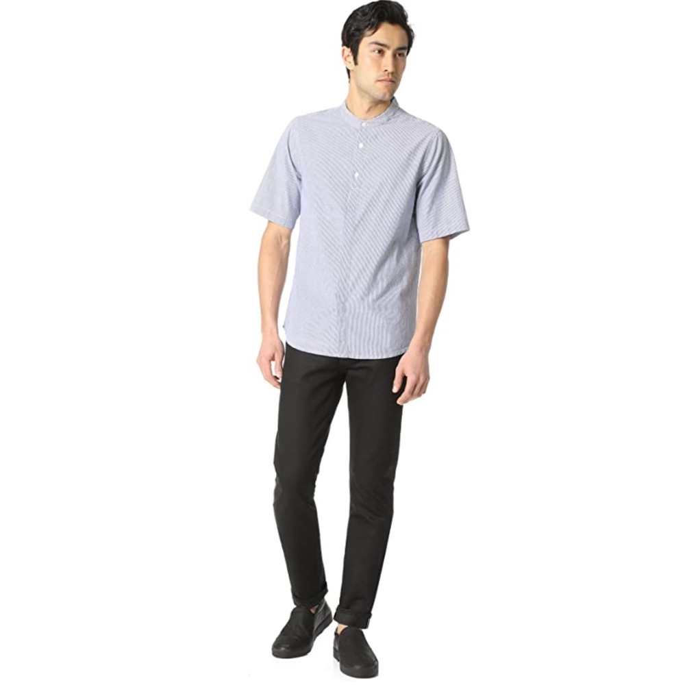 Baldwin Men's Freddy Casual Button Down Shirt in Indigo Plaid Size Small